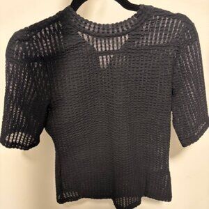 Anthropologie Black Sheer Top